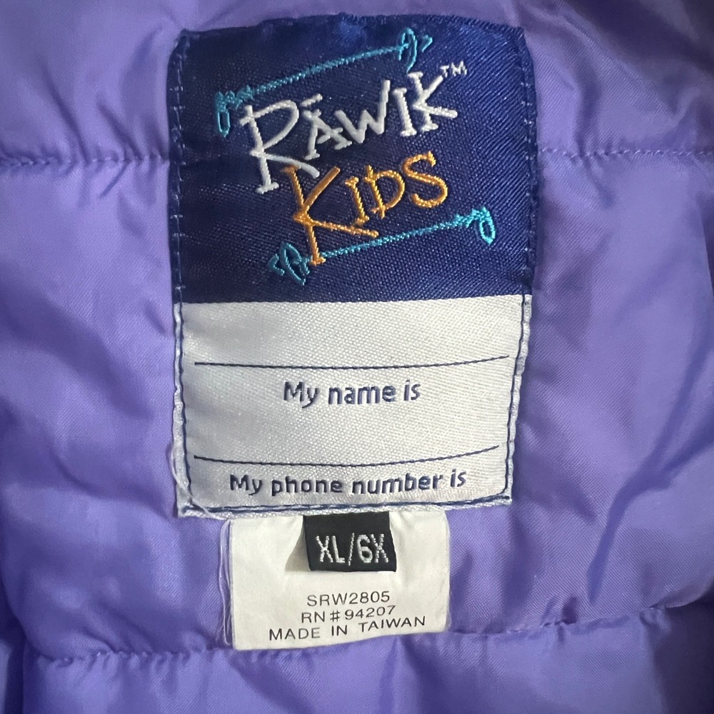 Rawik Kids Purple Insulated Snow Suit One Piece Ski Bib Hooded Girls XL 6X - Picture 4 of 13